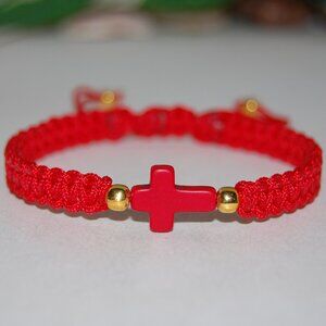 Cross Bracelet,Cross Drawstring Bracelet,Red Cross Bracelet, Friendship,Gift